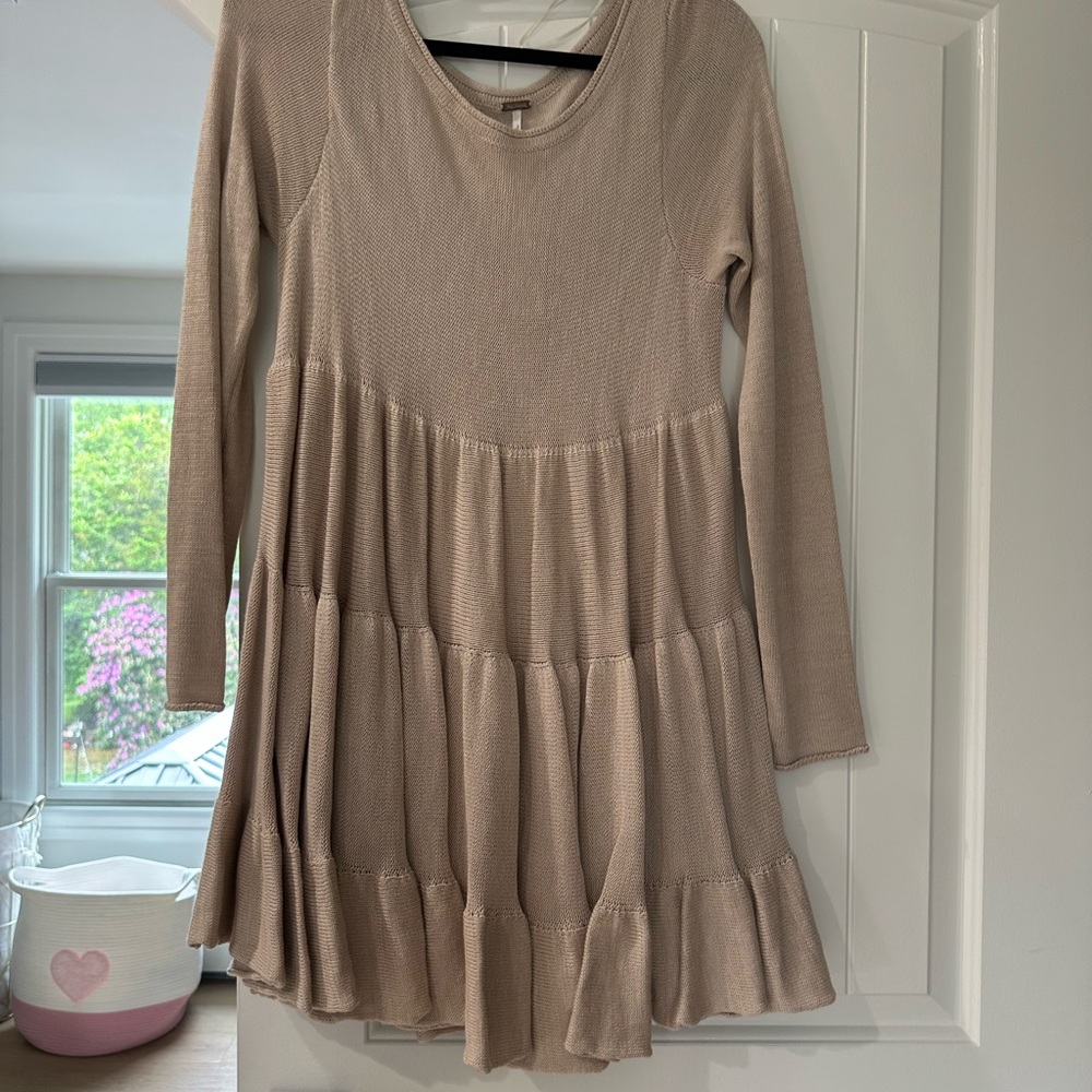 Free People Cream Knit Sweater